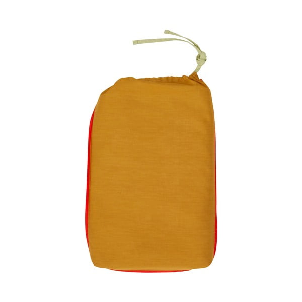 Oranžikas ja roheline puuvillane voodipesu Line, 140 x 200 cm - Hübsch-image-2