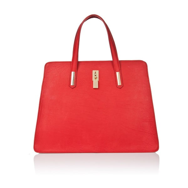 Červená kožená kabelka Markese Sauvage