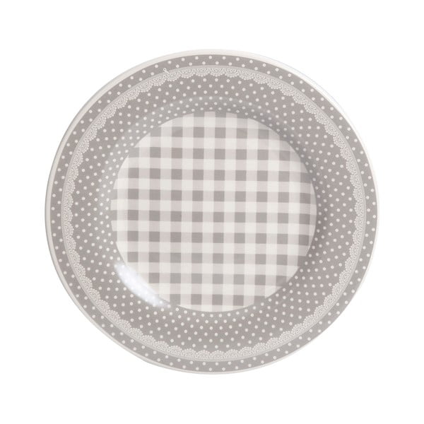 Dezertní talíř Grey Dots&Checks, 20.5 cm