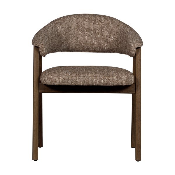 Pruun polsterdatud söögitool käetugedega Tunar - WOOOD-image-2