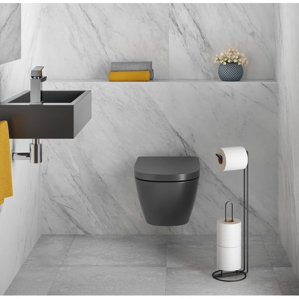 Must tualettpaberi hoidja koos hoidjaga Origin - Metaltex-image-1