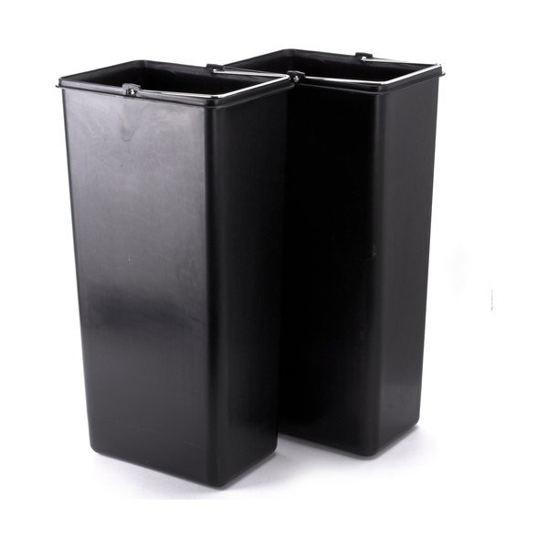 Matt hõbedane terasest prügikast 2x20 l sorteeritud jäätmete jaoks/pedaaliga Tri Selectif - MSV-image-4