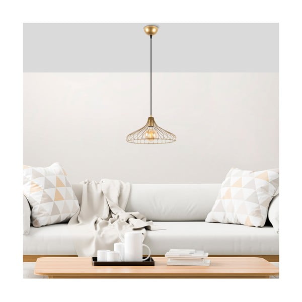 Kuldne rippvalgusti metallist varjuga ø 36 cm Depay - Opviq lights-image-1