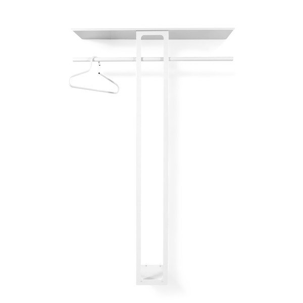 Valge terasest seinanagi koos riiuliga 100 cm Luno Large - Spinder Design-image-3