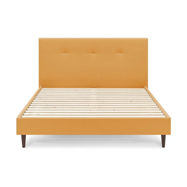 Topitud kaheinimese voodi 160x200 cm, sinepist värvi. Tory - Bobochic Paris-image-1