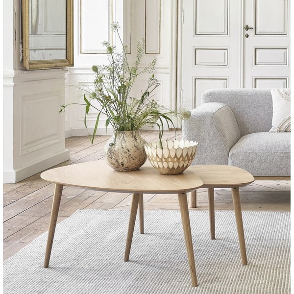 Tammepuidust diivanilauad 2 tk 70x100 cm komplektis Adda - Unique Furniture-image-1