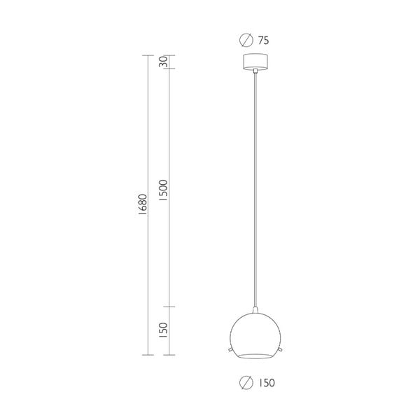 Valge matt rippvalgusti musta kaabliga Myoo - Sotto Luce-image-1