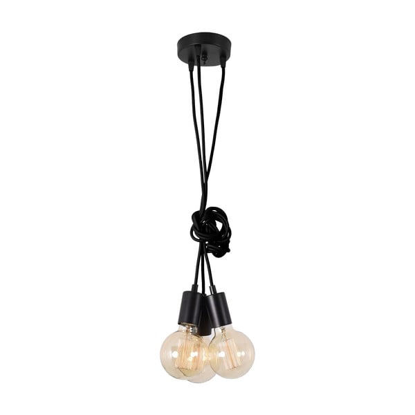 Černé stropní svítidlo s 3 žárovkami Filament Style Spider Lamp