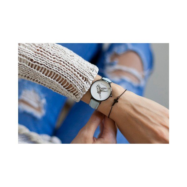 Dámské hodinky s páskem z pravé kůže světle modré barvy Emily Westwood-image-1