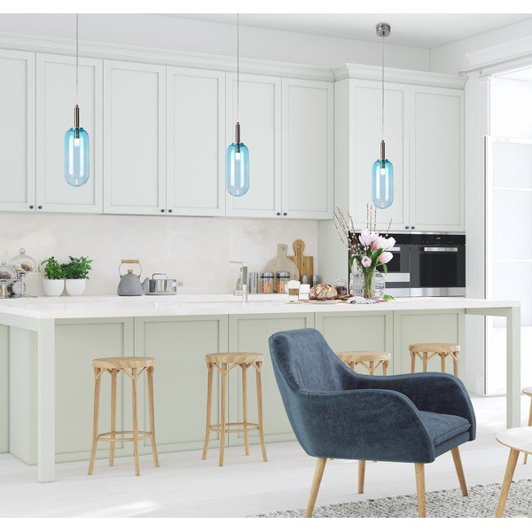 Sinine LED rippvalgusti klaasist varjuga ø 13 cm Fiuggi - Candellux Lighting-image-3