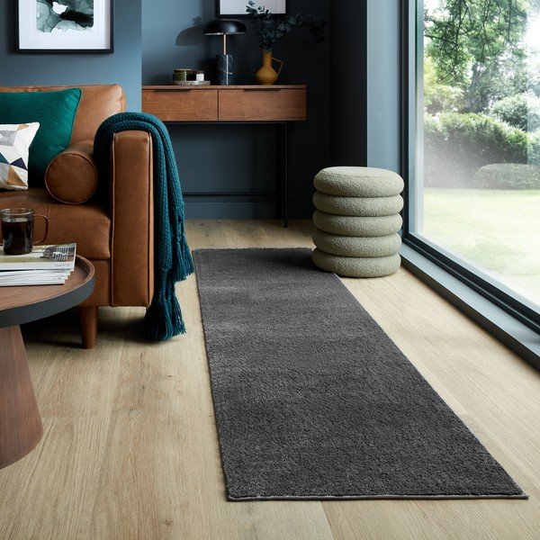 Tumehall taaskasutatud kiududest koridorivaip 60x230 cm Sheen - Flair Rugs-image-1