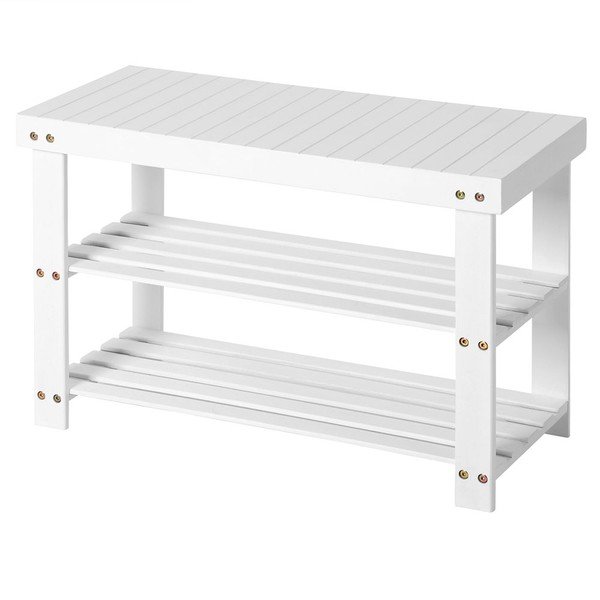 Bílý bambusový regál na 6 párů bot Songmics, šířka 70 cm-image-2