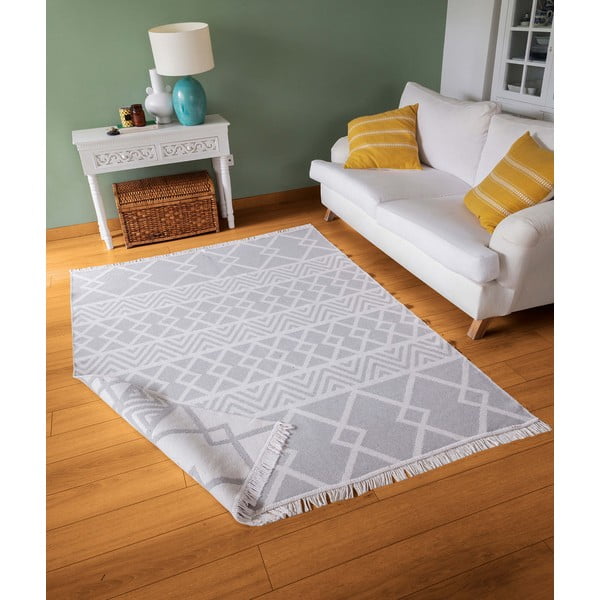 Valge ja hall puuvillane vaip , 160 x 230 cm Duo - Oyo home-image-2