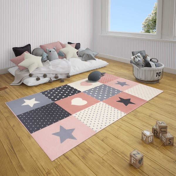 Roosa laste vaip 220x160 cm Pretty Patchwork - Hanse Home-image-1