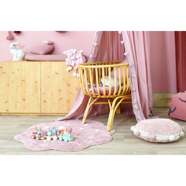 Roosa pestav käsitsi kootud puuvillane laste vaip ø90 cm Mini Biscuit Vintage Nude - Lorena Canals-image-4