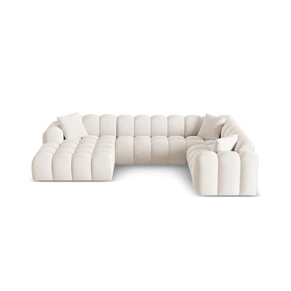 Kreem šenillist nurgadiivan (parempoolne/U-kujuline) Treno - Cosmopolitan Design