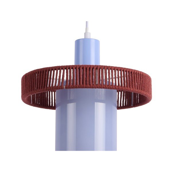 Burgundiapunane/helesinine klaasist ripplamp ø 25 cm Firenze Long - Leitmotiv-image-1