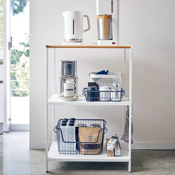 Matt valge terasest riiul 60x90x46,5 cm Tower - YAMAZAKI-image-1