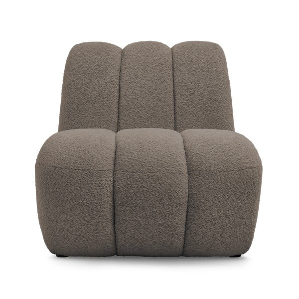 Hallikaspruuni värvi buklee kangast tugitool Janissaire - Bobochic Paris-image-3