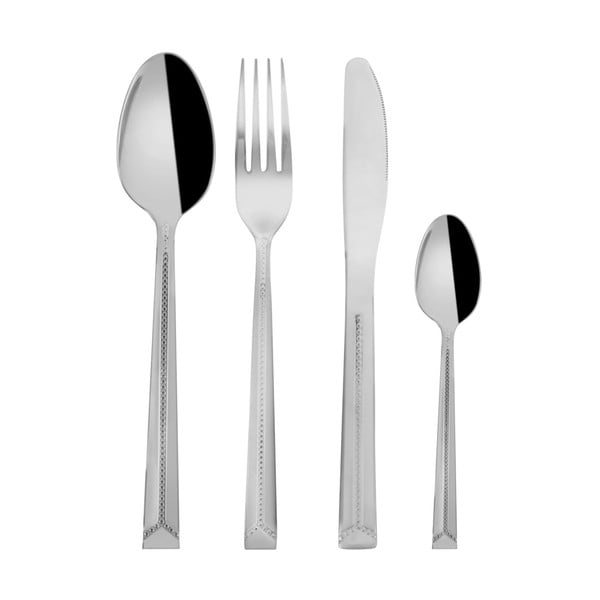 24-osaline hõbedane roostevabast terasest söögiriistade komplekt Bright - Orion