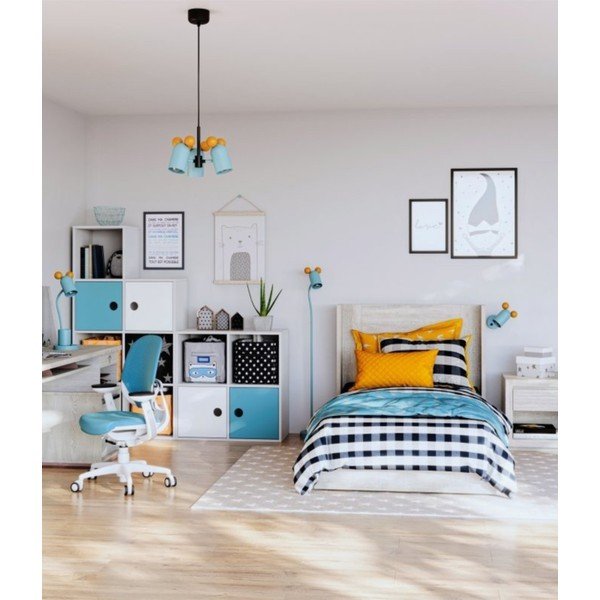 Helesinine laualamp metallist varjuga (kõrgus 50 cm) Mouse - GTV-image-2