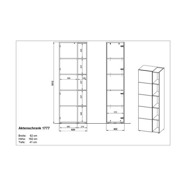 Tumehall tamme raamaturiiul 62x182 cm Olvera - Germania-image-3