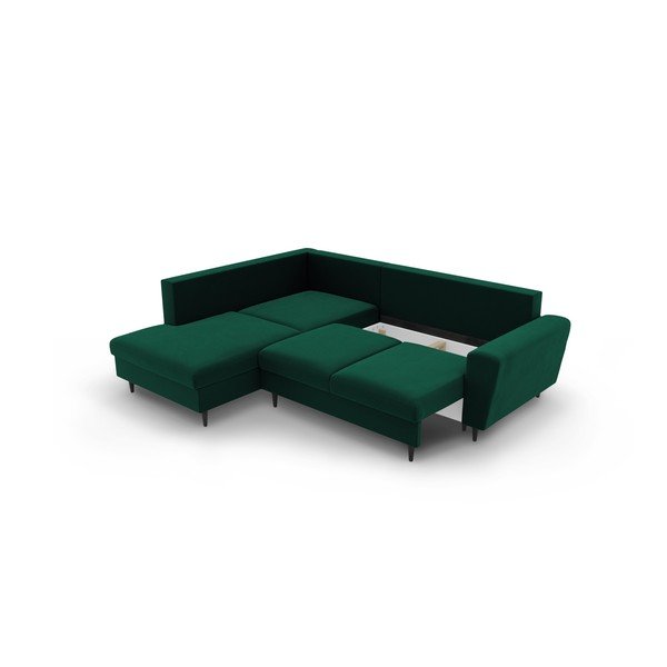 Roheline sametist panipaigaga nurgadiivanvoodi (vasak nurk/"L"-kujuline) Kyoto - Cosmopolitan Design-image-3