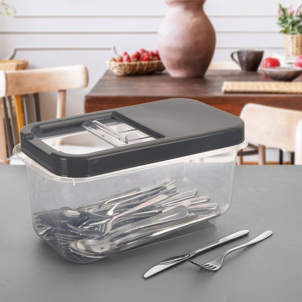 Kaanega plastikust hoiukarp 35x20x18 cm Slop - Orion-image-2