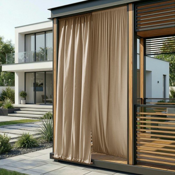 Beež hämardus-/õuekardin Calisto - Filumi