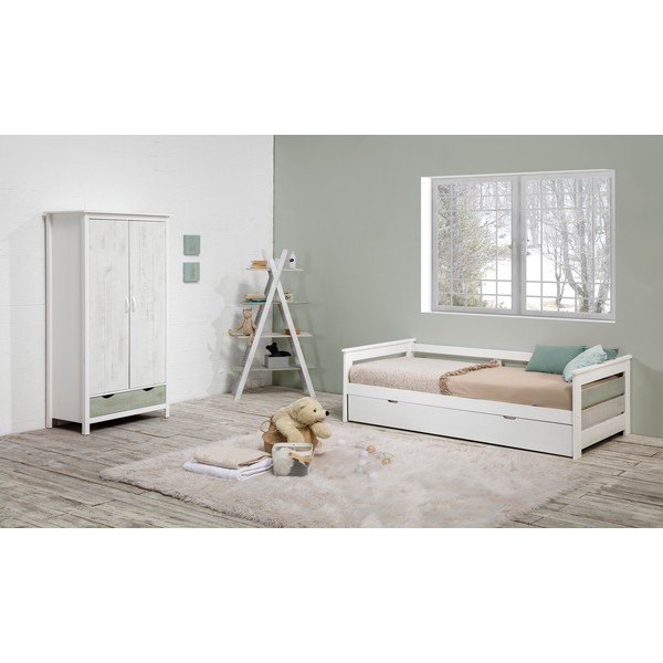 Valge laste raamaturiiul männipuidust konstruktsiooniga Perlé - Marckeric-image-1