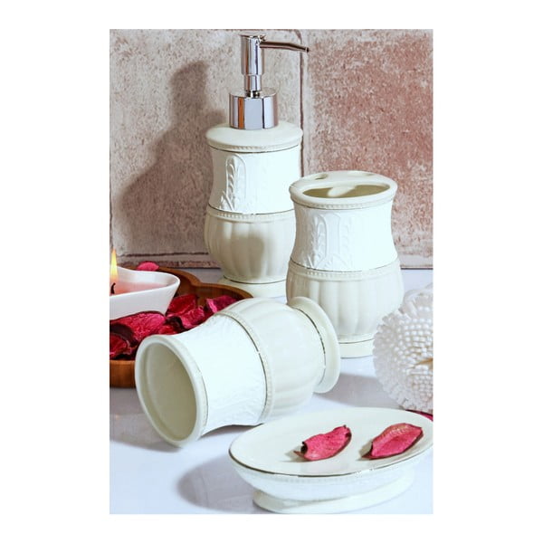 Bílý koupelnový set z keramiky
