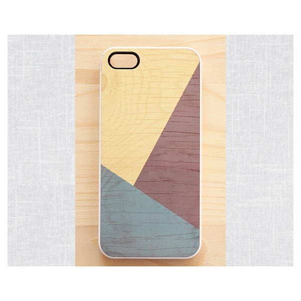 Obal na iPhone 5, Earth Geometric Wood/white
