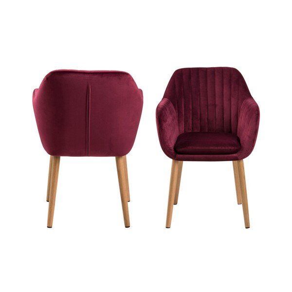 Vínově červená jídelní židle Actona Emilia Vic-image-3