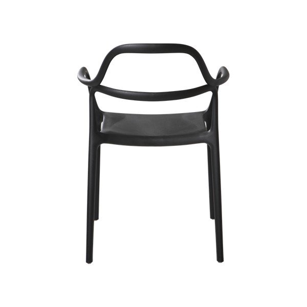 Mustad plastist söögitoolid käetugedega/virnastatavad, 2 tk komplektis Karlaby - Jotex-image-3