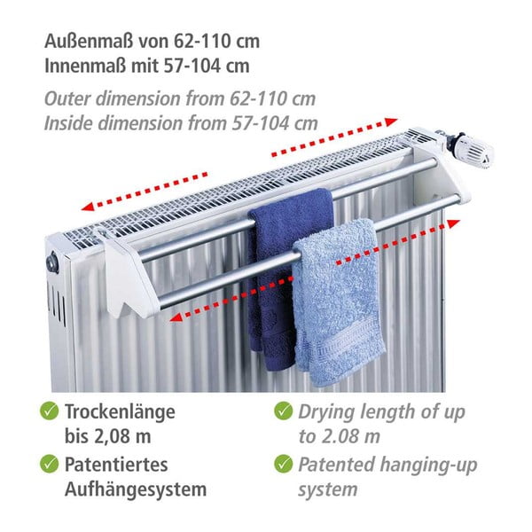 Reguleeritav rõivakuivati radiaator Standard - Wenko-image-2