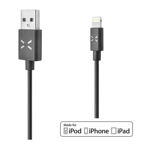 Černý USB datový kabel Fixed TO Lightning s konektorem Lightning, MFI, 1m