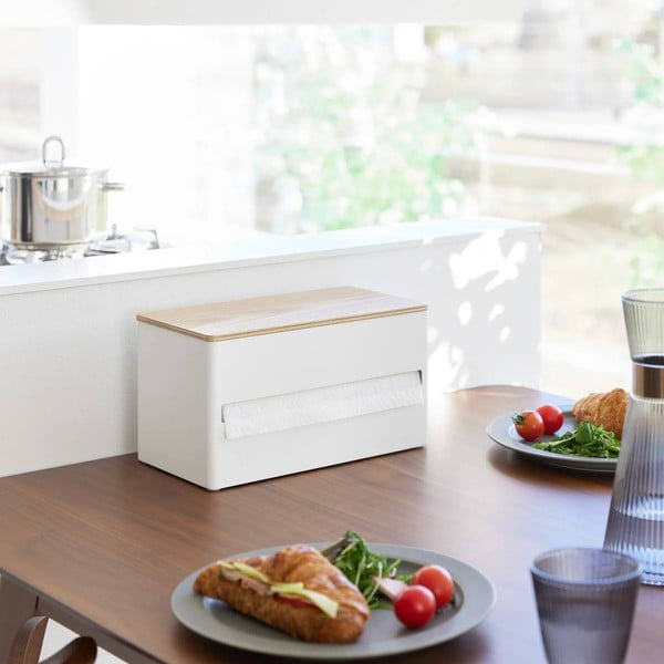 Valge metallist paberrätikukarp Rin - YAMAZAKI-image-1