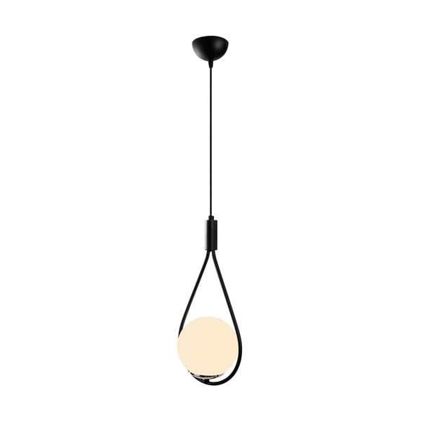 Must-valge rippvalgusti klaasist varjuga Mudoni - Opviq lights-image-2