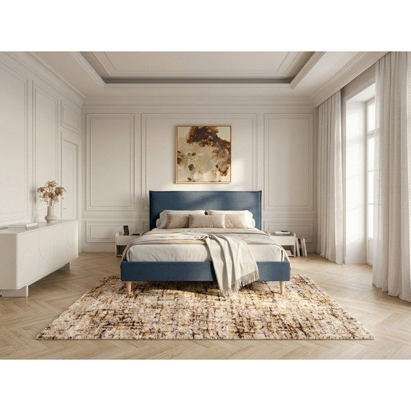 Sinine topitud kaheinimese voodi koos võrega 160x200 cm Sary - Bobochic Paris-image-1