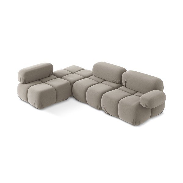 Beež sametne moodul diivan (vasakpoolne nurgas) Lokua - Makamii-image-1