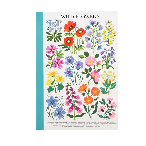 Märkmik 60 lehekülge A5 formaadis Wild Flowers - Rex London