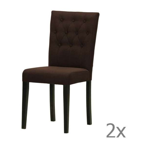 Sada 2 židlí Monako Etna Dark Brown, černé nohy