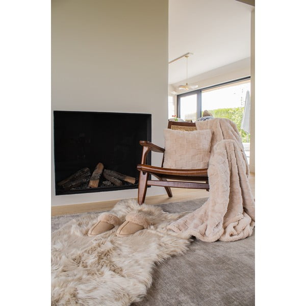 Beež mikrofliisist tekk 150x200 cm Rava - Tiseco Home Studio-image-3