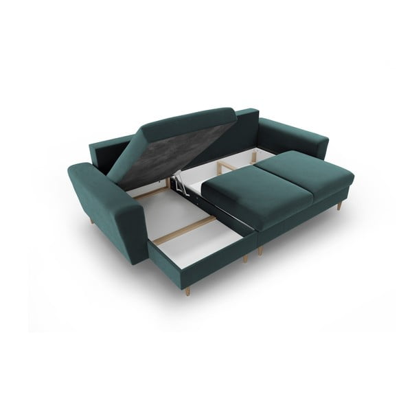 Petrooleumi värvi sametist panipaigaga nurgadiivanvoodi Kyoto - Cosmopolitan Design-image-3