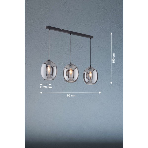 Must rippvalgusti klaasist varjuga Nayla - Fischer & Honsel-image-2