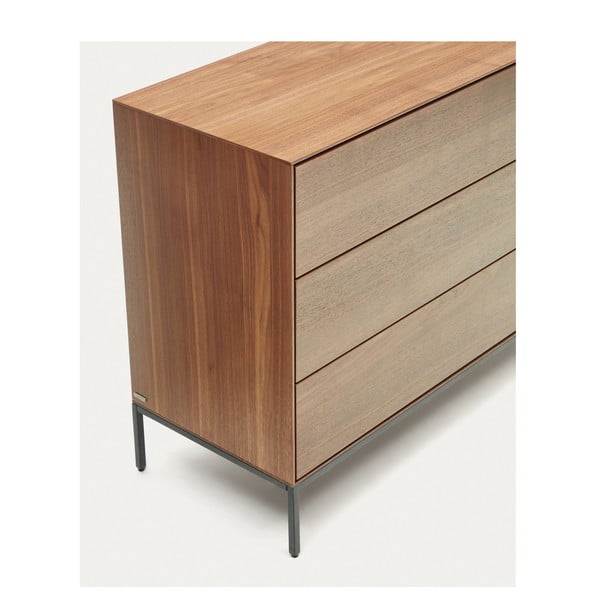 Pähklipuu dekooriga madal kummut 110x75 cm Vedrana - Kave Home-image-4