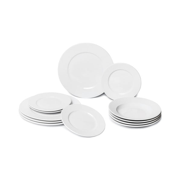 Valged portselanist taldrikud 12tk komplektis Imperio - Bonami Essentials