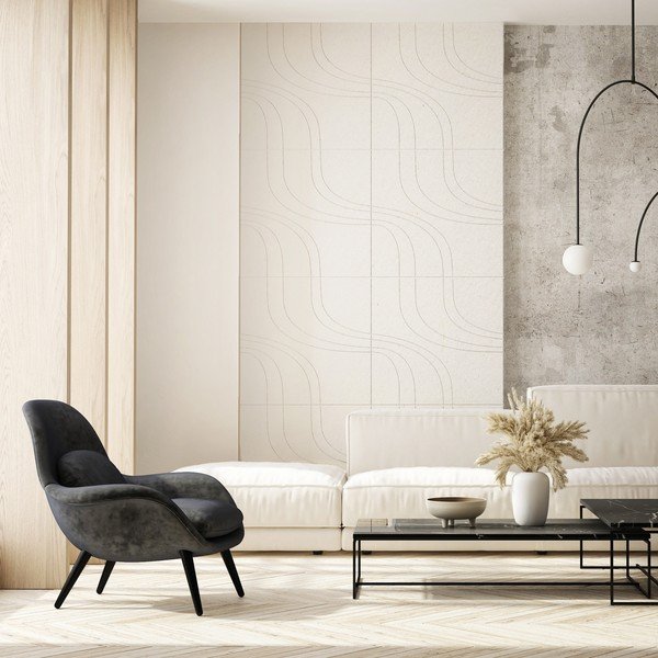 Kangast akustilised paneelid komplektis 2 tükki 60x60 cm Waves II - Styler-image-1