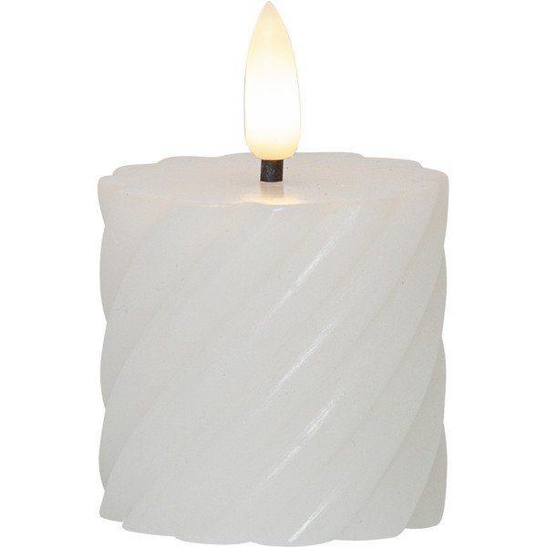 2 valge vaha LED-küünla komplekt, kõrgus 7,5 cm Flamme Swirl - Star Trading-image-2