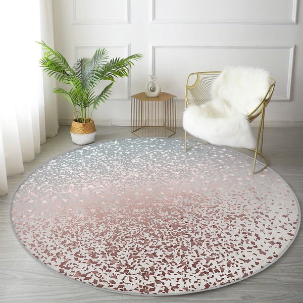 Hall-vasevärvi pestav ümmargune vaip, sobitub robottolmuimejaga ø 100 cm. Comfort - Mila Home-image-1